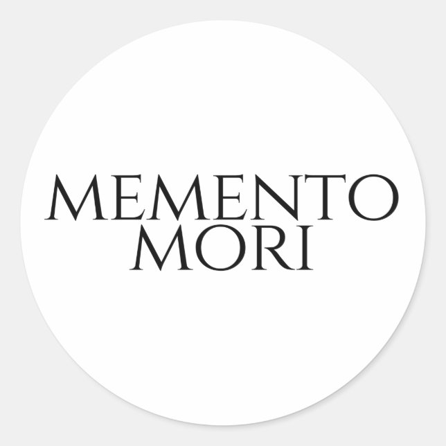 Memento Mori Classic Round Sticker (Front)