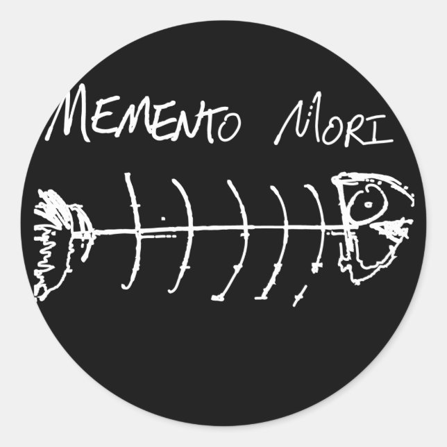 Memento Mori Classic Round Sticker (Front)