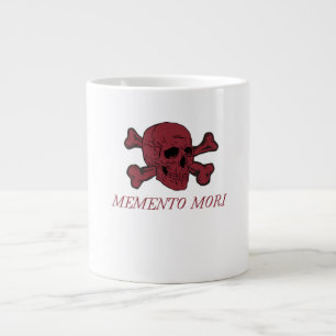 Memento Mori Crimson Red Skull and Crossbones Large Coffee Mug