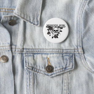 memento mori flower 6 cm round badge