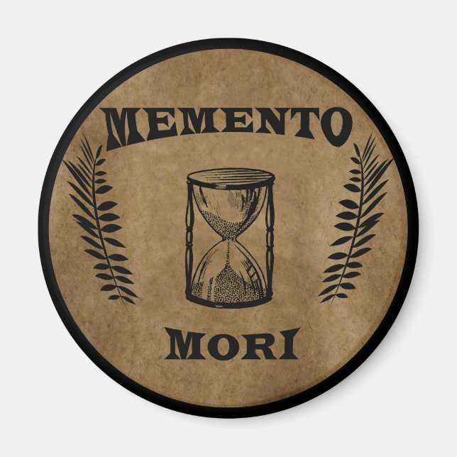 Memento mori hourglass magnet (Front)
