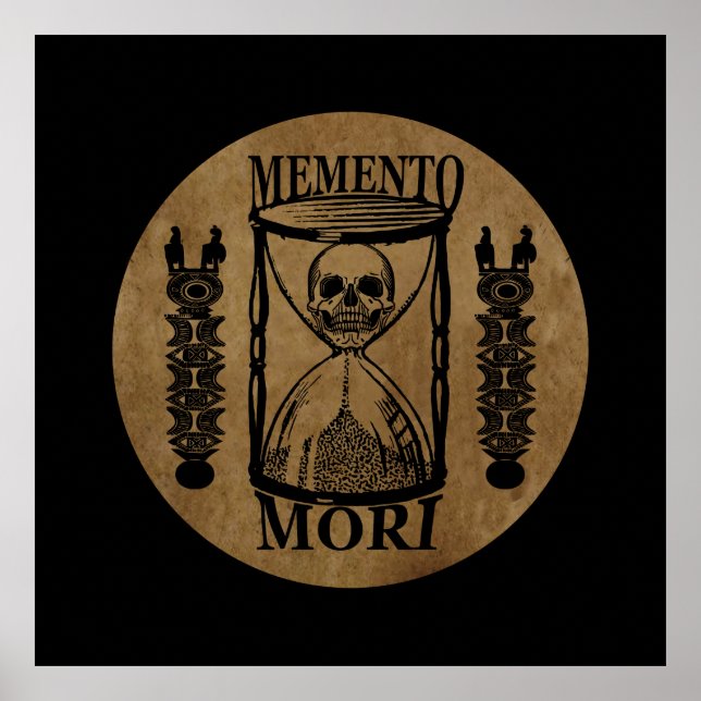 Memento mori hourglass skull poster (Front)