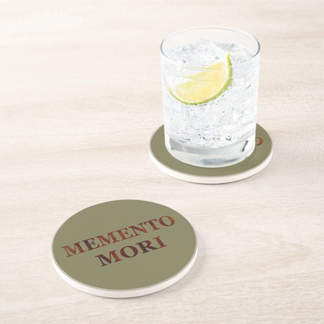 memento mori, latin phrase coaster (Side)