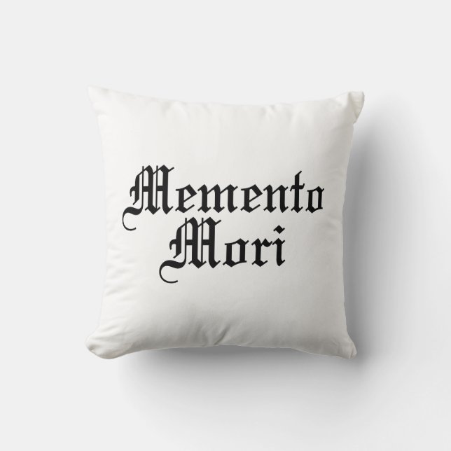 Memento Mori - Latin Phrase Cushion (Front)