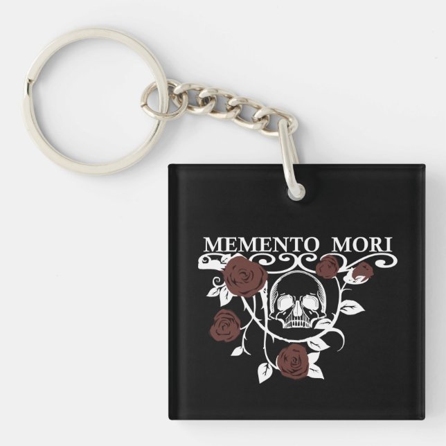 Memento mori red roses key ring (Front)