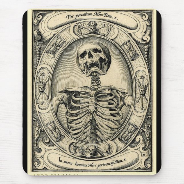 Memento Mori Skeleton Gothic Mousepad - Customised (Front)