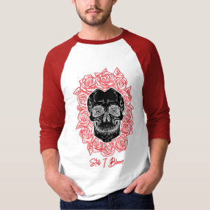 Memento Mori! Skull and Roses, Hand Drawn T-Shirt