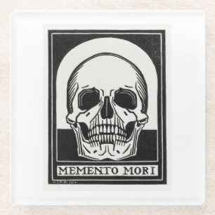 Memento Mori Skull Art Glass Coaster