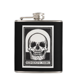 Memento Mori Skull Art Hip Flask