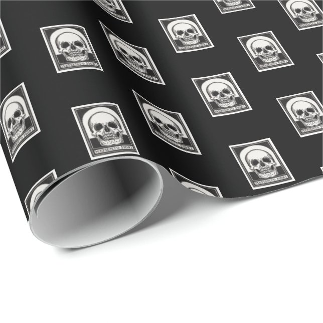 Memento Mori Skull Art Wrapping Paper (Roll Corner)