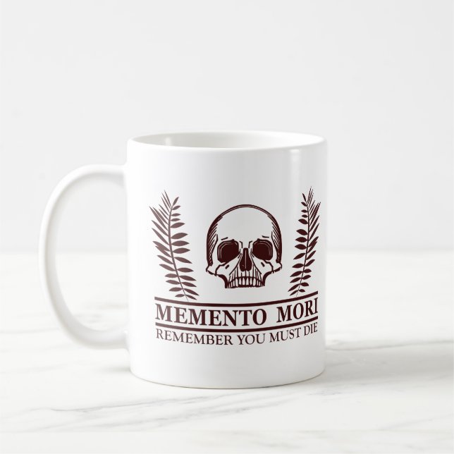 Memento mori skull coffee mug (Left)