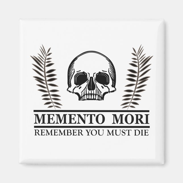 Memento mori skull magnet (Front)