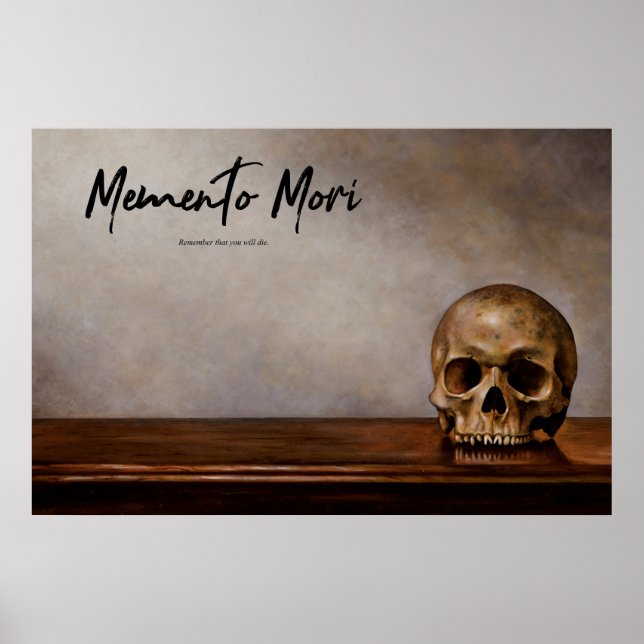 Memento Mori - Skull on Table Poster (Front)