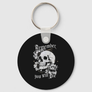Memento Mori Skull Stoic Philosophy Men Women Lati Key Ring