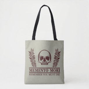 Memento mori skull tote bag