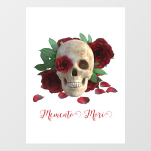 Memento Mori. Skull with red roses