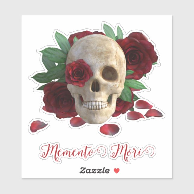 Memento Mori. Skull with red roses (Sheet)