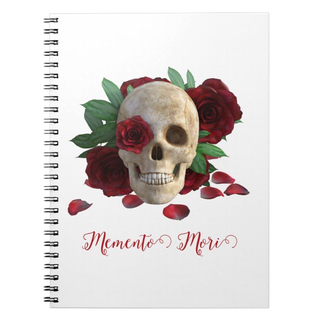 Memento Mori. Skull with red roses Notebook (Front)