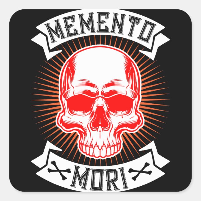 Memento Mori Skull Your time will come Square Sticker (Front)
