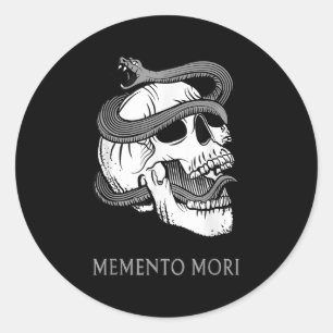 Memento Mori Stoic Latin Stoicism Philosophy Remem Classic Round Sticker