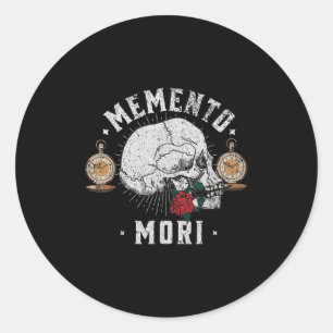 Memento Mori Vintage Skull _ Philosophy Stoic Classic Round Sticker