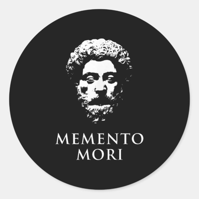 Memento Mori With Marcus Aurelius Head  Classic Round Sticker (Front)