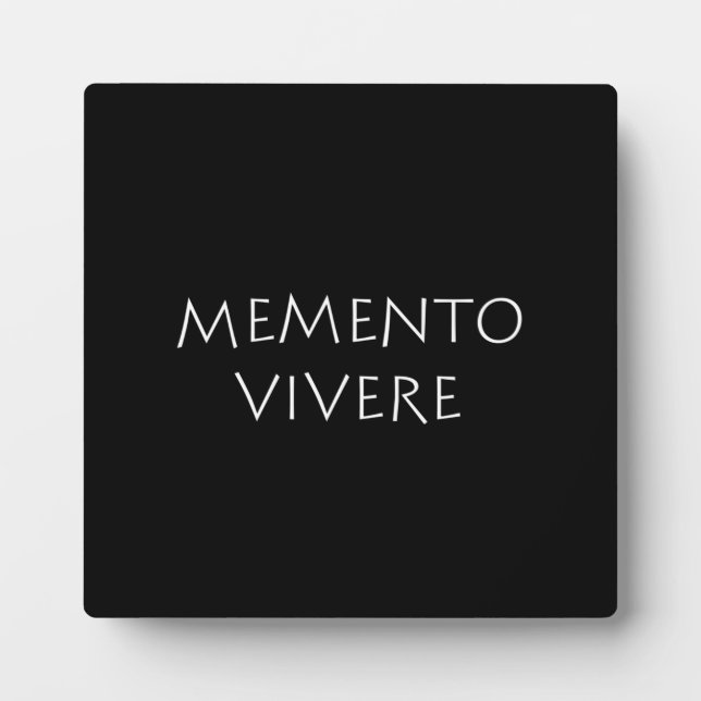 Memento vivere plaque (Front)