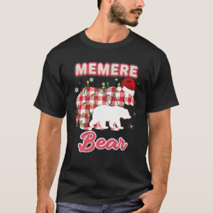 Memere Red Plaid Bear Matching Buffalo Pajama Chri T-Shirt