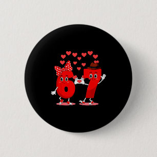 Memes 6 And 7 Six Seven Cute Love Valentine Men Wo Cm Round Badge