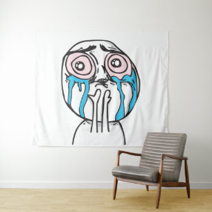 memes le Me crying pink eyes smoking Tapestry