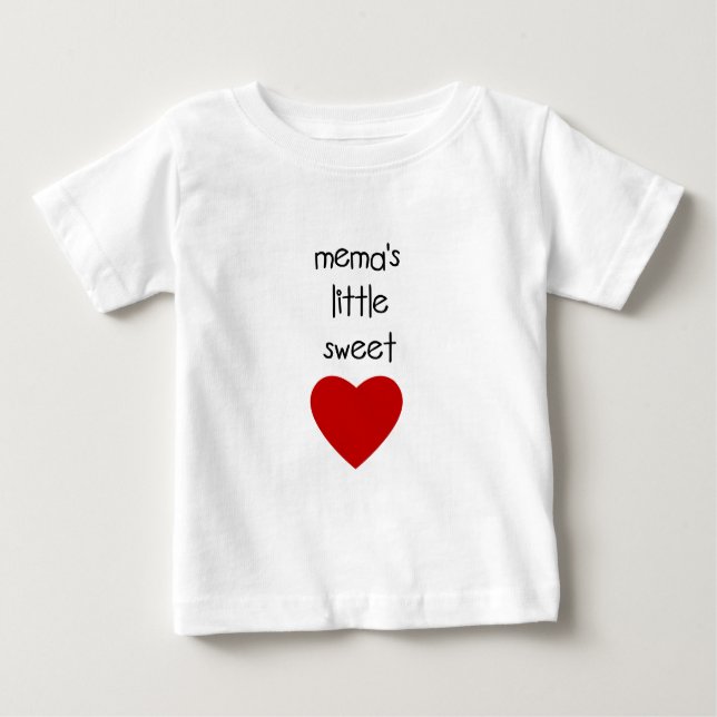 Meme's Little Sweet Heart Baby T-Shirt (Front)