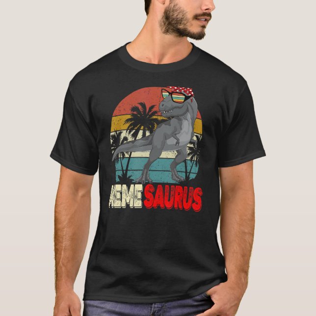 Memesaurus Rex Dinosaur  Meme Saurus Mother's Fami T-Shirt (Front)