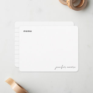 Memo Minimal Simple Black and White Planner  Card
