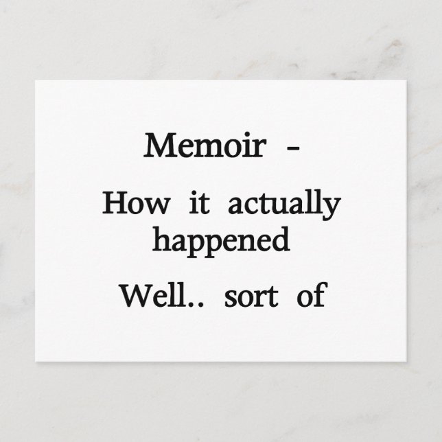 Memoir How it happened Postcard (Front)