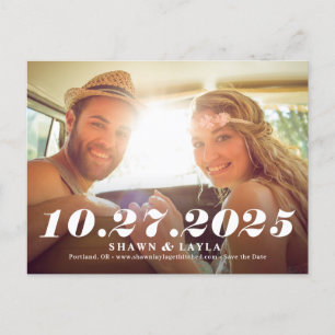 Memorable Date Modern Save The Date Postcard