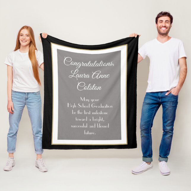 Memorable gift! Custom High School Grad blanket (In Situ)