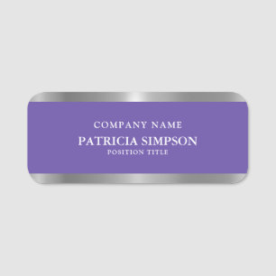 Memorable Impression: Blue Violet, Silver Metallic Name Tag