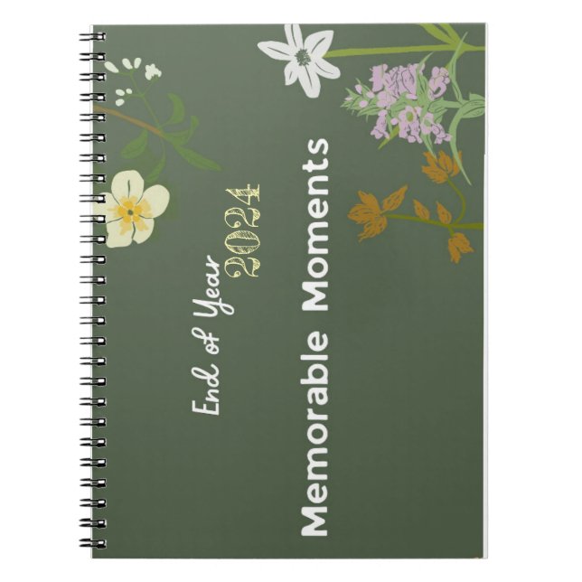 Memorable Moments Spiral Notebook  (Front)