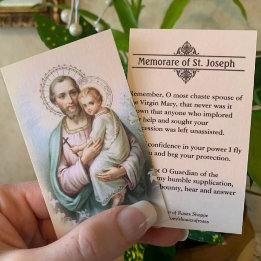 Memorare Prayer  St. Joseph & Jesus Holy Card
