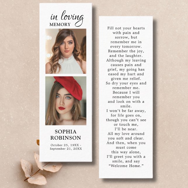 Memorial 2 Photo Collage Funeral Prayer Card (Creator Uploaded)