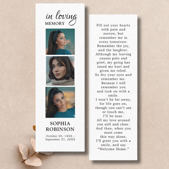 Memorial 3 Photo Collage Funeral Prayer Card (Creator Uploaded)
