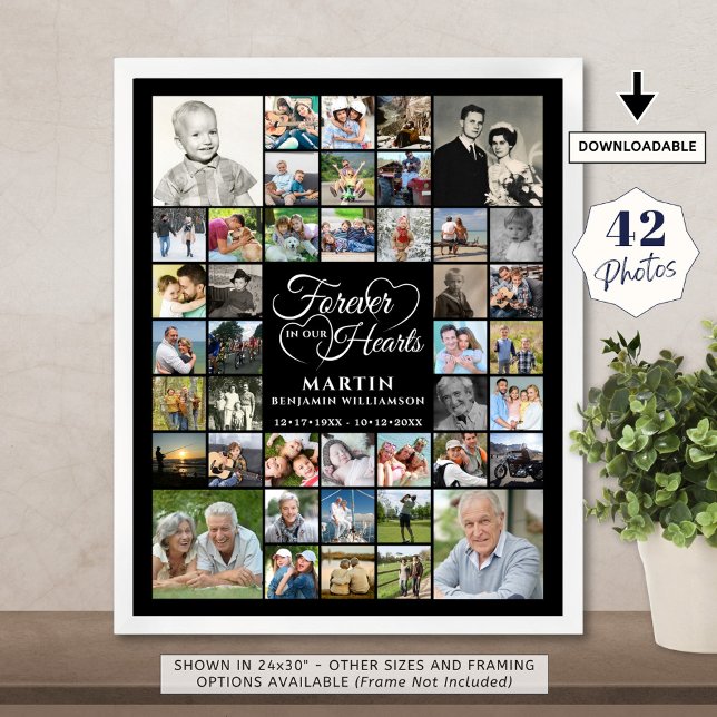 Memorial 42 Photo Collage FOREVER IN OUR HEARTS Poster (Creator Uploaded)