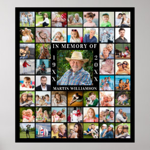 Memorial 48 Photo Collage In Memory of Black Poster