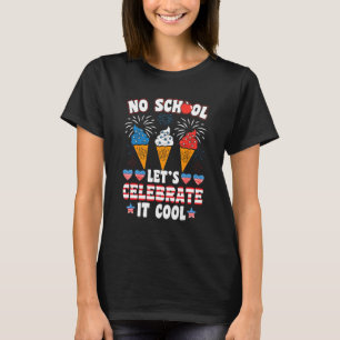 Memorial 4th Day of July Holiday Patriotic Ice Cre T-Shirt