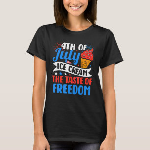 Memorial 4th Day of July Holiday Patriotic Ice Cre T-Shirt