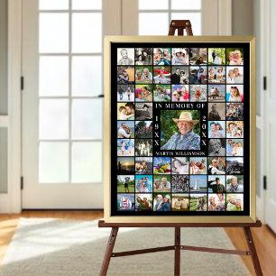 Memorial 55 Photo Collage In Memory Poster