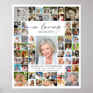 Memorial 61 Photo Collage In Loving Memory Poster