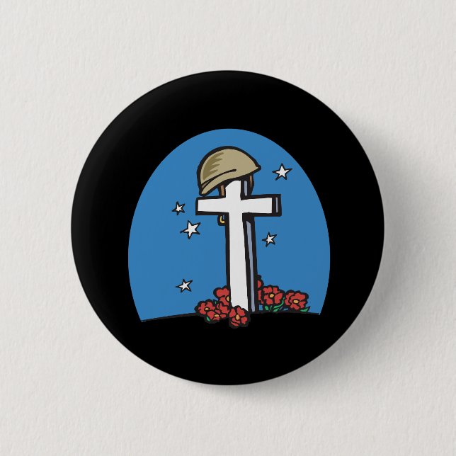 Memorial 6 Cm Round Badge (Front)