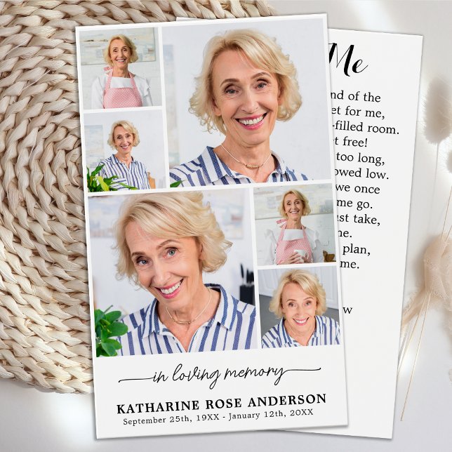 Memorial 6 Photo Collage Funeral Prayer Cards (Creator Uploaded)