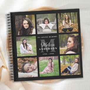 Memorial 8 Photo Personalised Funeral Guest Book